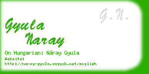 gyula naray business card
