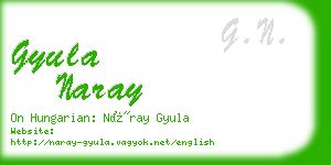 gyula naray business card